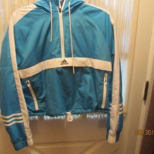Womens ADIDAS crop pullover Windbreaker Jacket - size Small